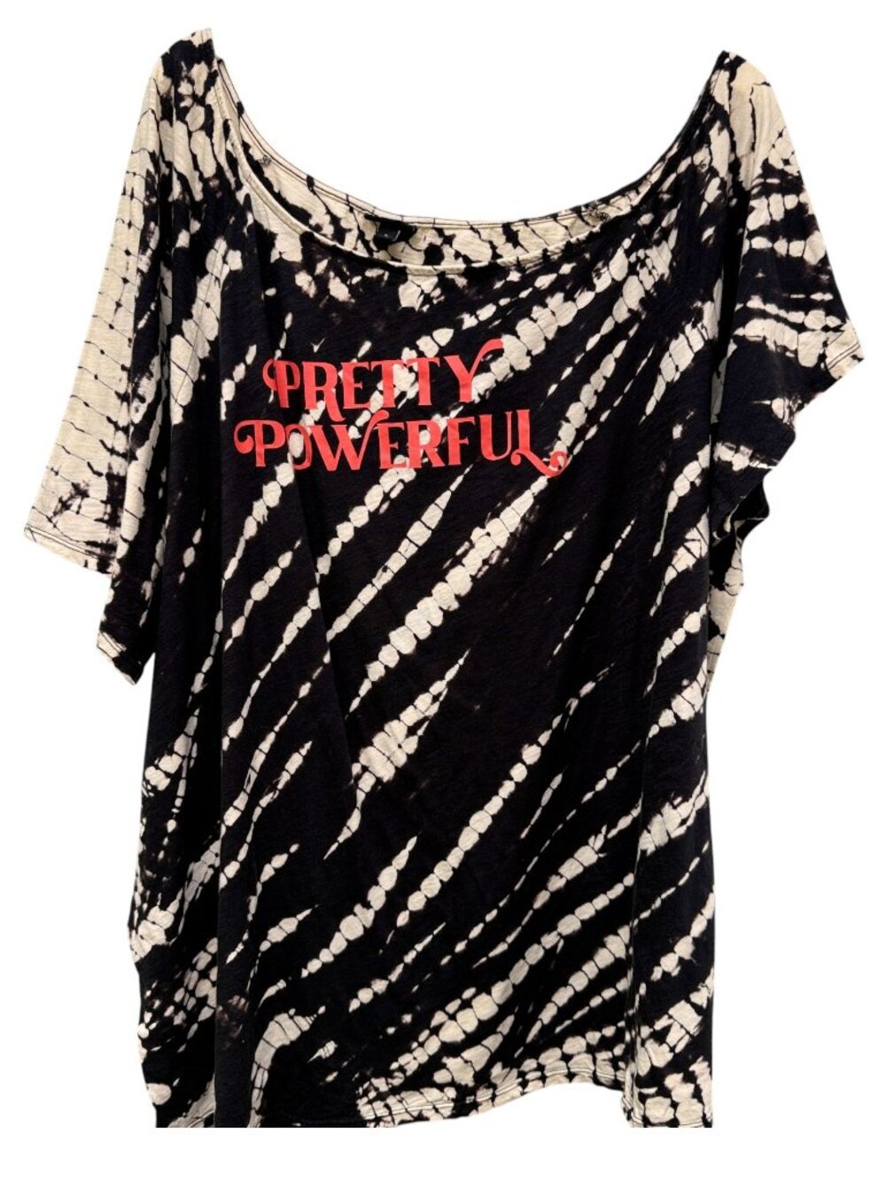 Torrid Pretty Powerful Tie Dye Graphic Tee Plus Size 5X Boho Off Shoulder Top